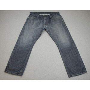Levis Jeans Mens 38 x 30 Blue 100% Cotton Slim Straight Back Pockets Zipper